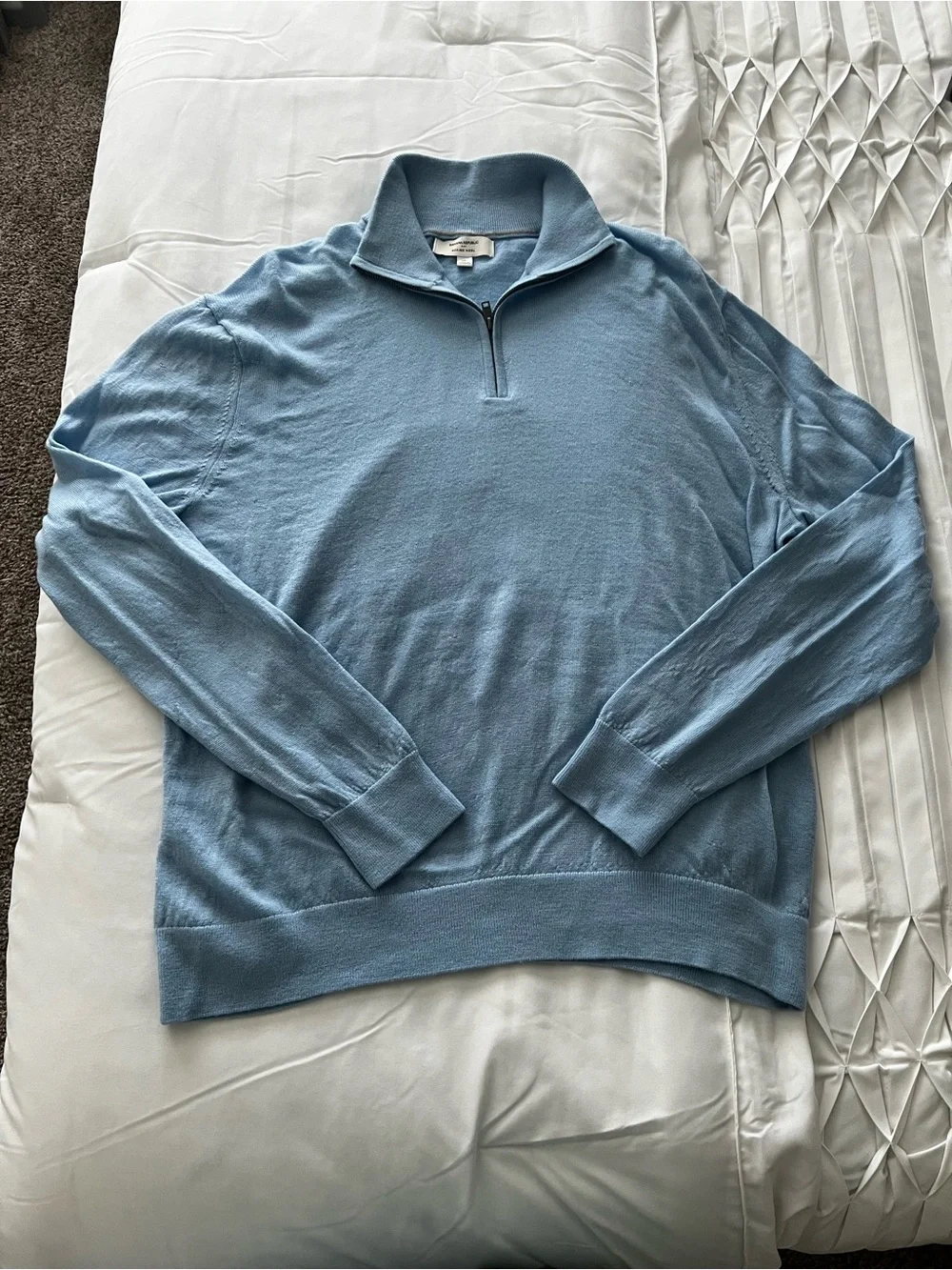 Banana Republic Men's Sky Blue Quarter-Zip Sweater